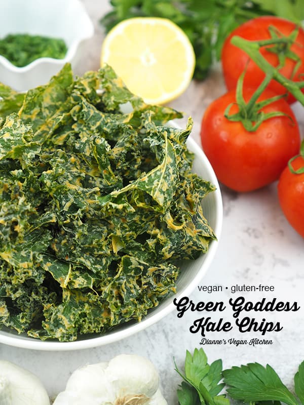 kale chips with text overlay